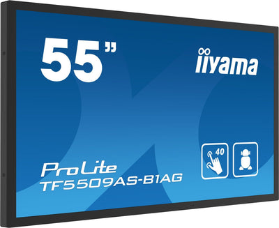 iiyama TF5539AS-B1AG visualizzatore di messaggi Design chiosco 138,7 cm (54.6") LED 435 cd/m 4K Ultra HD Nero Touch screen Processore integrato Android 11 24/7 [TF5539AS-B1AG]