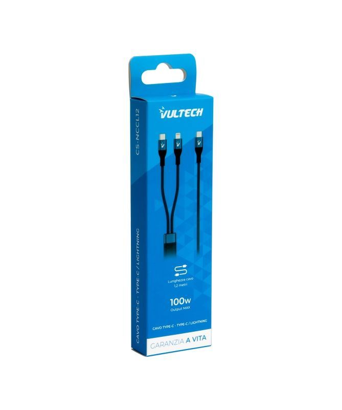 Vultech CS-NCCL12BL cavo USB USB 2.0 1,2 m USB C USB C/Lightning 480 Gbit/s 100 W Blu [CS-NCCL12BL]