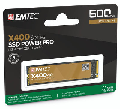 Emtec X400 M.2 500 GB PCI Express 4.0 3D NAND NVMe [ECSSD500GX400]
