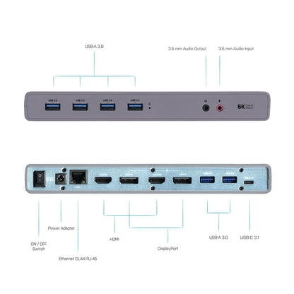 i-tec USB 3.0 / USB-C / Thunderbolt 3 Dual Display Docking Station [CADUAL4KDOCK]