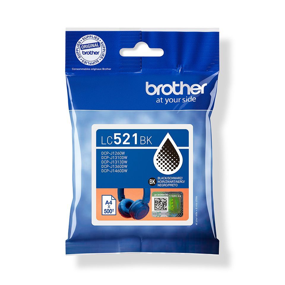 Brother LC521BK cartuccia d'inchiostro 1 pz Originale Nero [LC521BK]