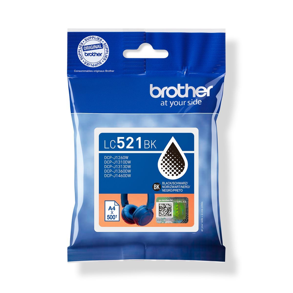 Brother LC521BK cartuccia d'inchiostro 1 pz Originale Nero [LC521BK]