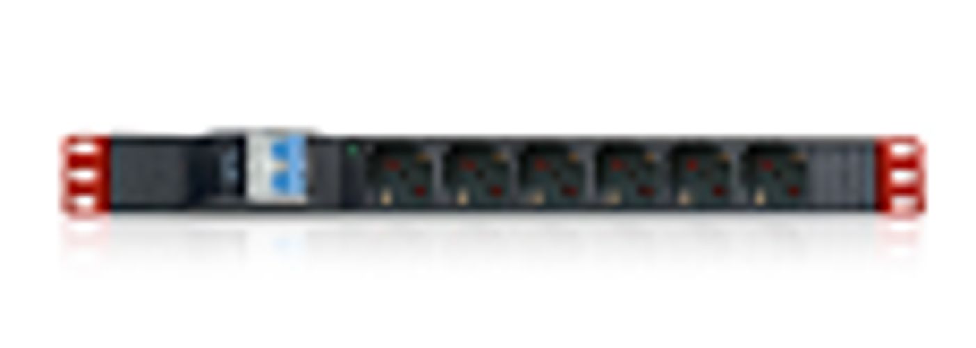 Multipresa 19'' 6 prese UNEL/Schuko Interr.M/T 1U [1CC6-0005-0IT]