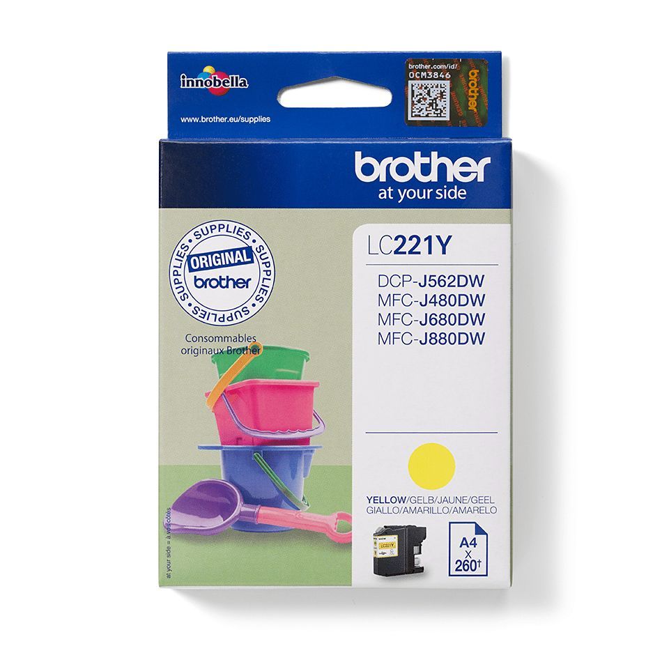 Brother LC221Y cartuccia d'inchiostro 1 pz Originale Giallo [LC221Y]