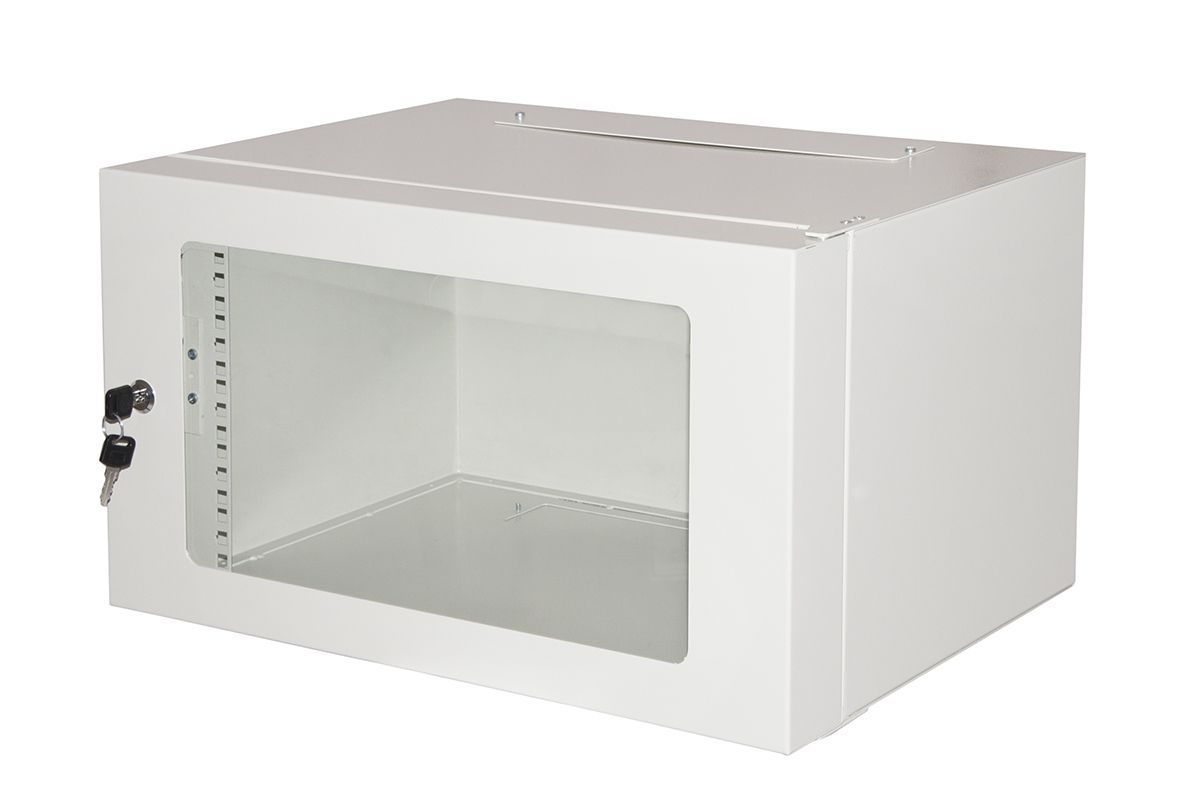 LINK Armadio Rack 19" 6U Profondita' 360 Mm Colore Grigio Porta In Vetro [LK1906U30]