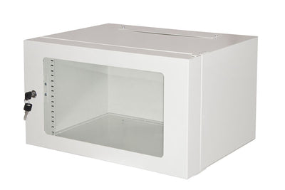LINK Armadio Rack 19" 6U Profondita' 360 Mm Colore Grigio Porta In Vetro [LK1906U30]