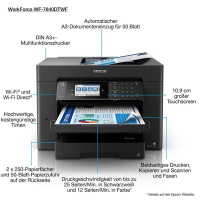 Epson WorkForce Pro WorkForce WF-7840DTWF stampante A3 multifunzione inkjet a cartucce [C11CH67402]