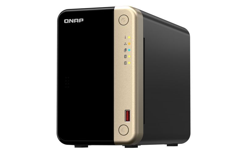 QNAP TS-264 NAS Tower Intel Celeron N5095 8 GB 0 TB QNAP QTS Nero, Oro [TS-264-8G]