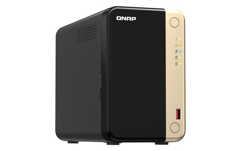 QNAP TS-264 NAS Tower Intel Celeron N5095 8 GB 0 TB QNAP QTS Nero, Oro [TS-264-8G]