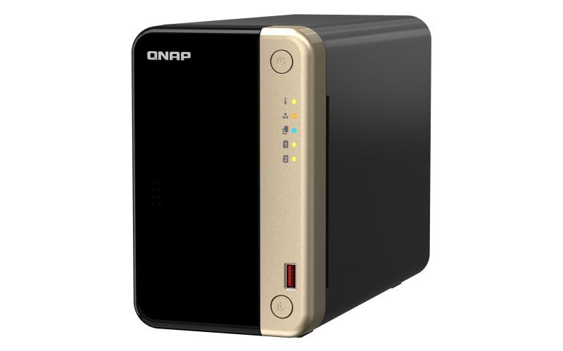QNAP TS-264 NAS Tower Intel Celeron N5095 8 GB 0 TB QNAP QTS Nero, Oro [TS-264-8G]