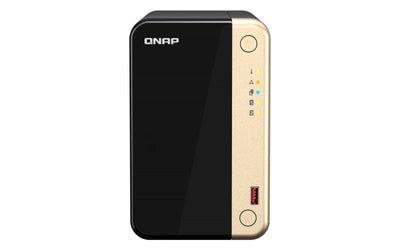 QNAP TS-264 NAS Tower Intel Celeron N5095 8 GB 0 TB QNAP QTS Nero, Oro [TS-264-8G]