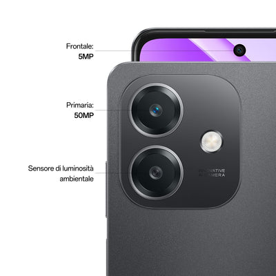 OPPO A40 Smartphone, Fotocamera AI 50MP, Selfie 5MP, Display 6.67 90HZ LCD HD+, 5100mAh, RAM 4 Esp 8GB (+4GB Virtuali) +ROM 128GB, IP54, [Versione Italia], Sparkle Black [110010347455]
