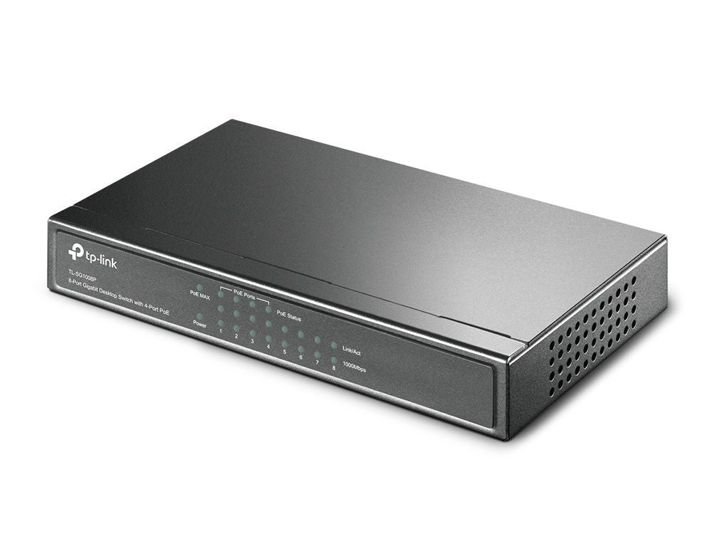 TP-Link TL-SG1008P switch di rete Non gestito Gigabit Ethernet (10/100/1000) Supporto Power over Ethernet (PoE) Nocciola [TL-SG1008P]