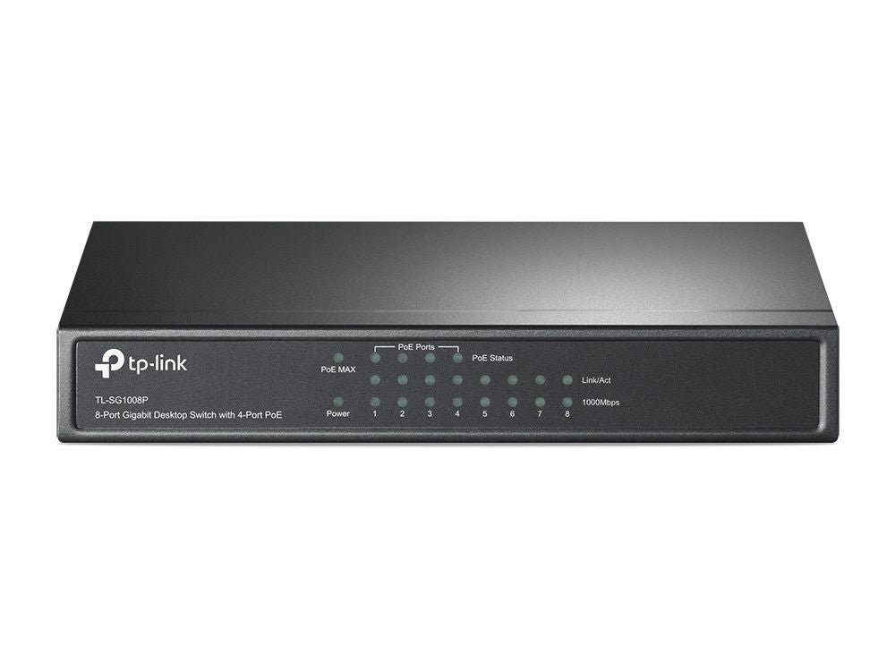 TP-Link TL-SG1008P switch di rete Non gestito Gigabit Ethernet (10/100/1000) Supporto Power over Ethernet (PoE) Nocciola [TL-SG1008P]