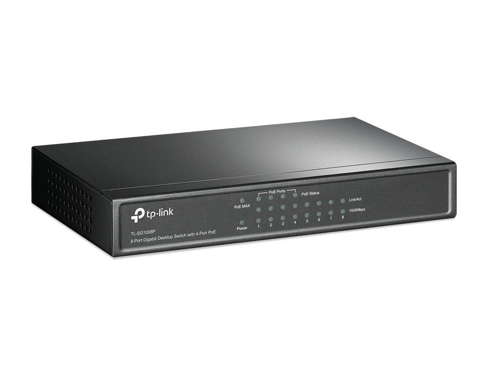 TP-Link TL-SG1008P switch di rete Non gestito Gigabit Ethernet (10/100/1000) Supporto Power over Ethernet (PoE) Nocciola [TL-SG1008P]