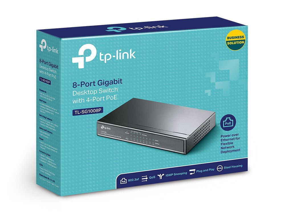 TP-Link TL-SG1008P switch di rete Non gestito Gigabit Ethernet (10/100/1000) Supporto Power over Ethernet (PoE) Nocciola [TL-SG1008P]