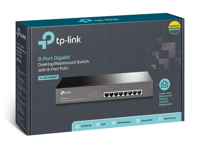 TP-Link TL-SG1008MP switch di rete Non gestito Gigabit Ethernet (10/100/1000) Supporto Power over Ethernet (PoE) Nero [TL-SG1008MP]