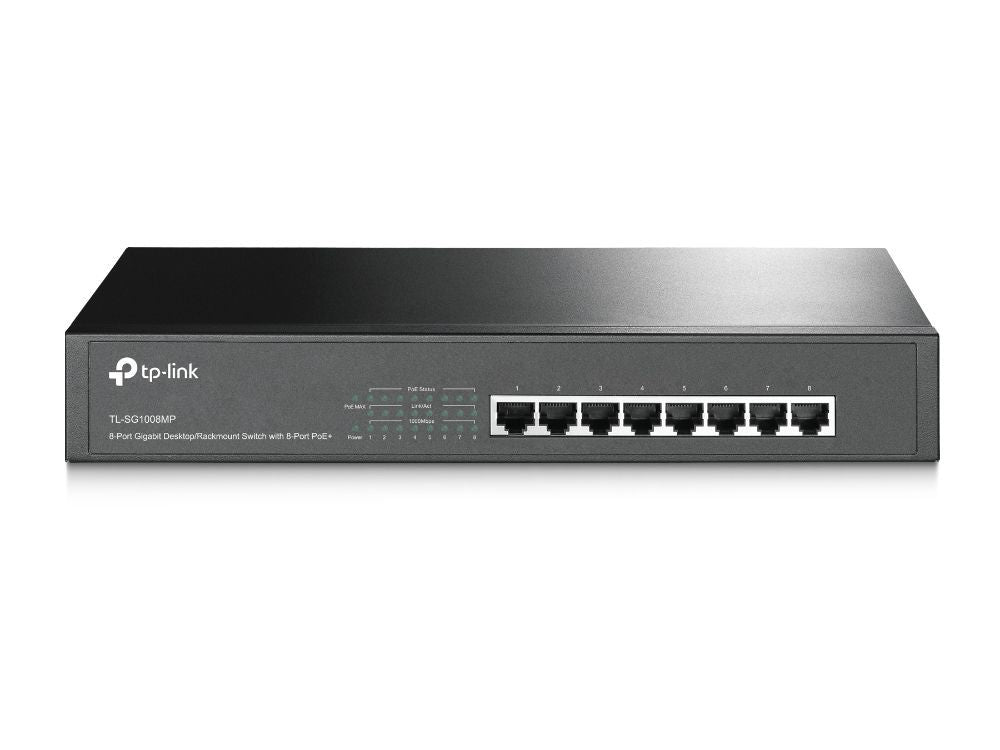 TP-Link TL-SG1008MP switch di rete Non gestito Gigabit Ethernet (10/100/1000) Supporto Power over Ethernet (PoE) Nero [TL-SG1008MP]