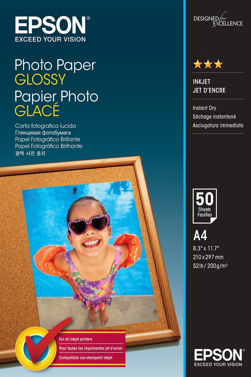 Epson Photo Paper Glossy - A4 - 50 Fogli [C13S042539]