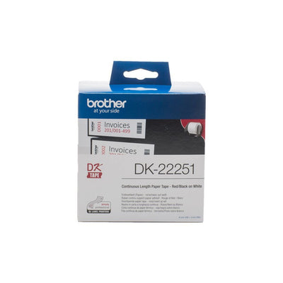 Brother DK-22251 nastro per etichettatrice Nero e rosso su bianco [DK22251]