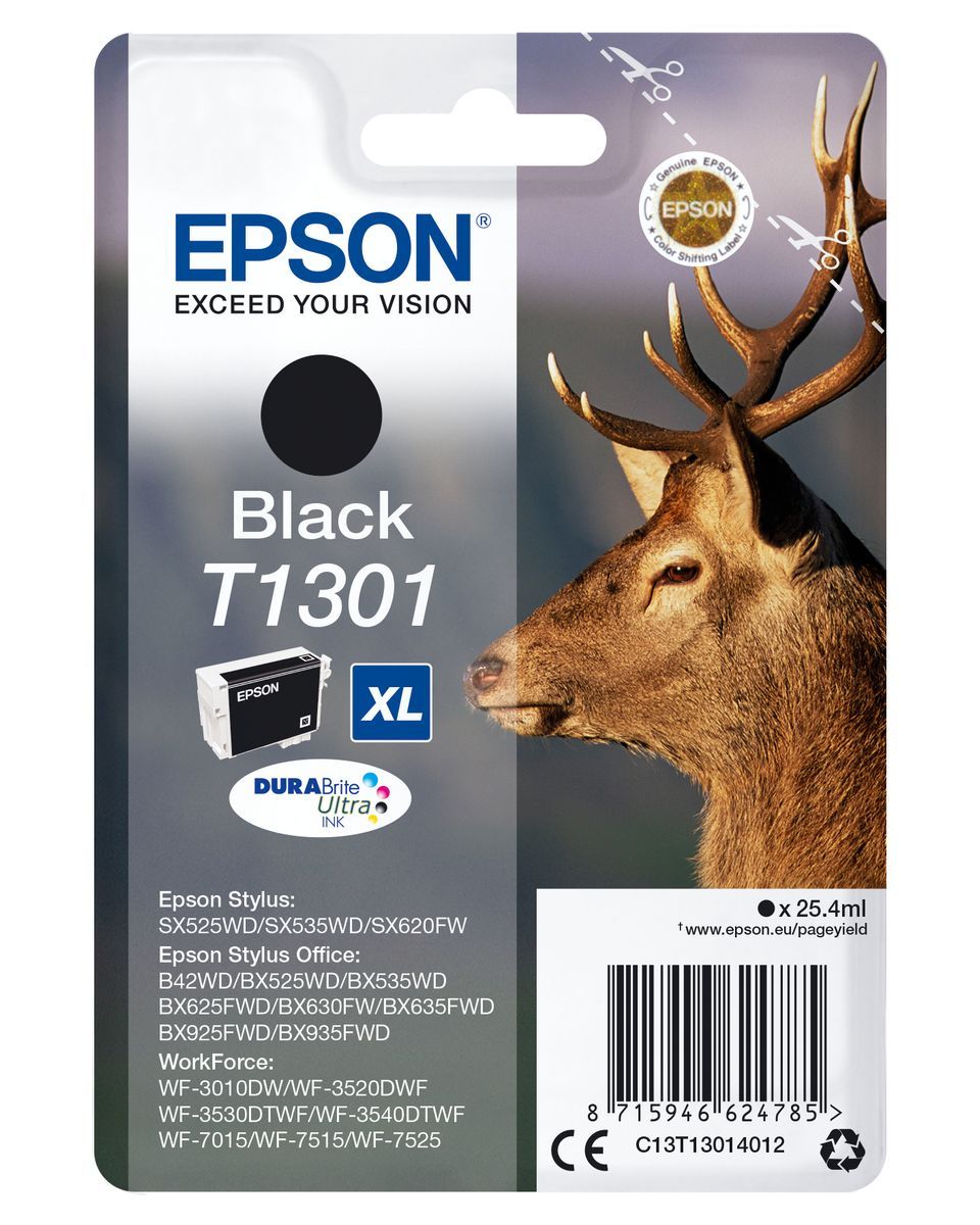 Epson Stag Inchiostro nero singolo DURABrite Ultra Cervo T1301 [C13T13014012]