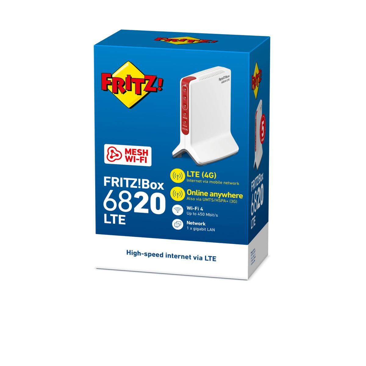 AVM FRITZ!Box 6820 LTE International router wireless Banda singola (2.4 GHz) Gigabit Ethernet 3G 4G Bianco [20002907]