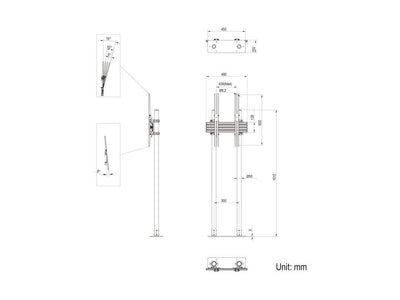 Multibrackets 8953 Supporto per display espositivi 2,29 m (90") Nero [MB8953]