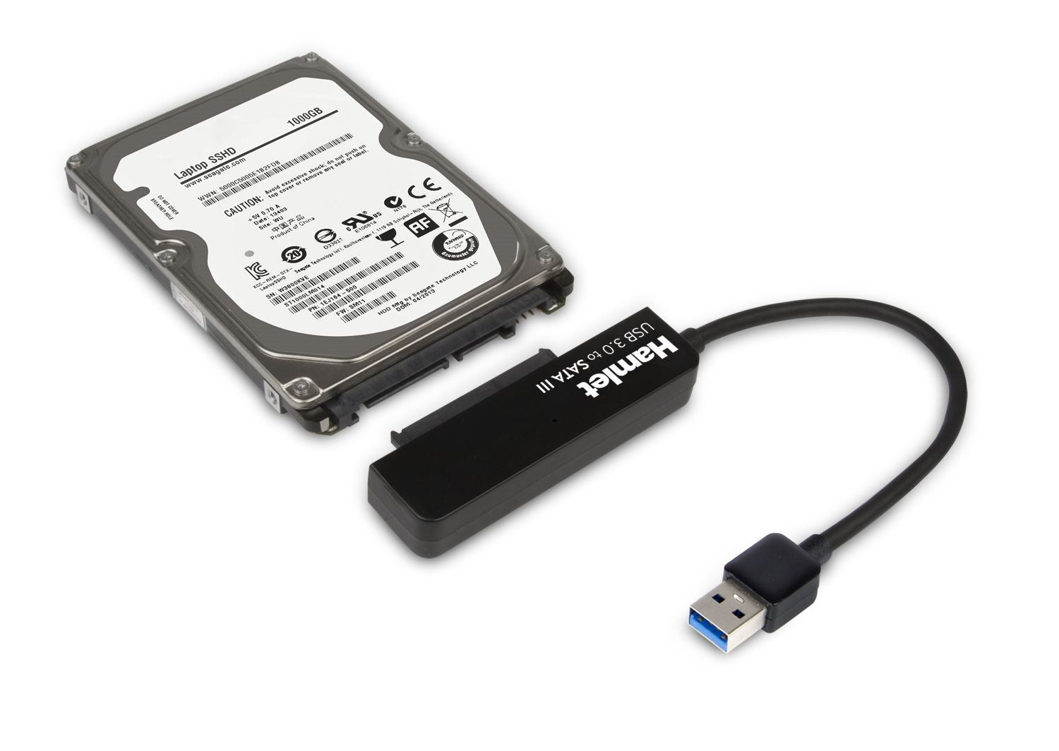 Hamlet Adattatore USB 3.0 to SATA III per collegare hard disk p SSD a pc [XADU3SATA]
