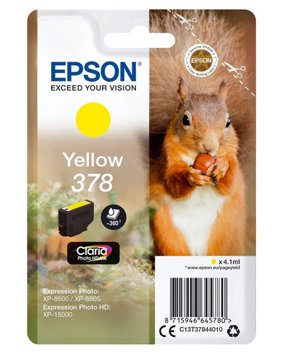 Epson Squirrel Inchiostro giallo singolo Claria Photo HD Scoiattolo 378 [C13T37844010]
