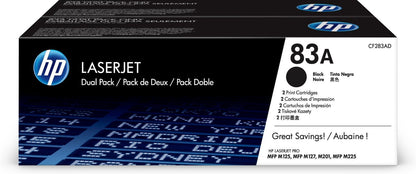 HP Confezione doppia di cartucce toner originali nero 83A LaserJet [CF283AD]