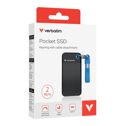 Verbatim Pocket SSD 2 TB USB tipo-C 3.2 Gen 2 (3.1 Gen 2) Nero, Blu [32195]