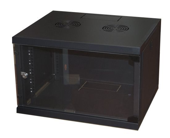 LINK Armadio Rack 19" 6 Unita' Da Muro Per Reti (A)350 X (L)540 X (P) 450 Mm Colore Nero Porta Vetro [LK1907UN]
