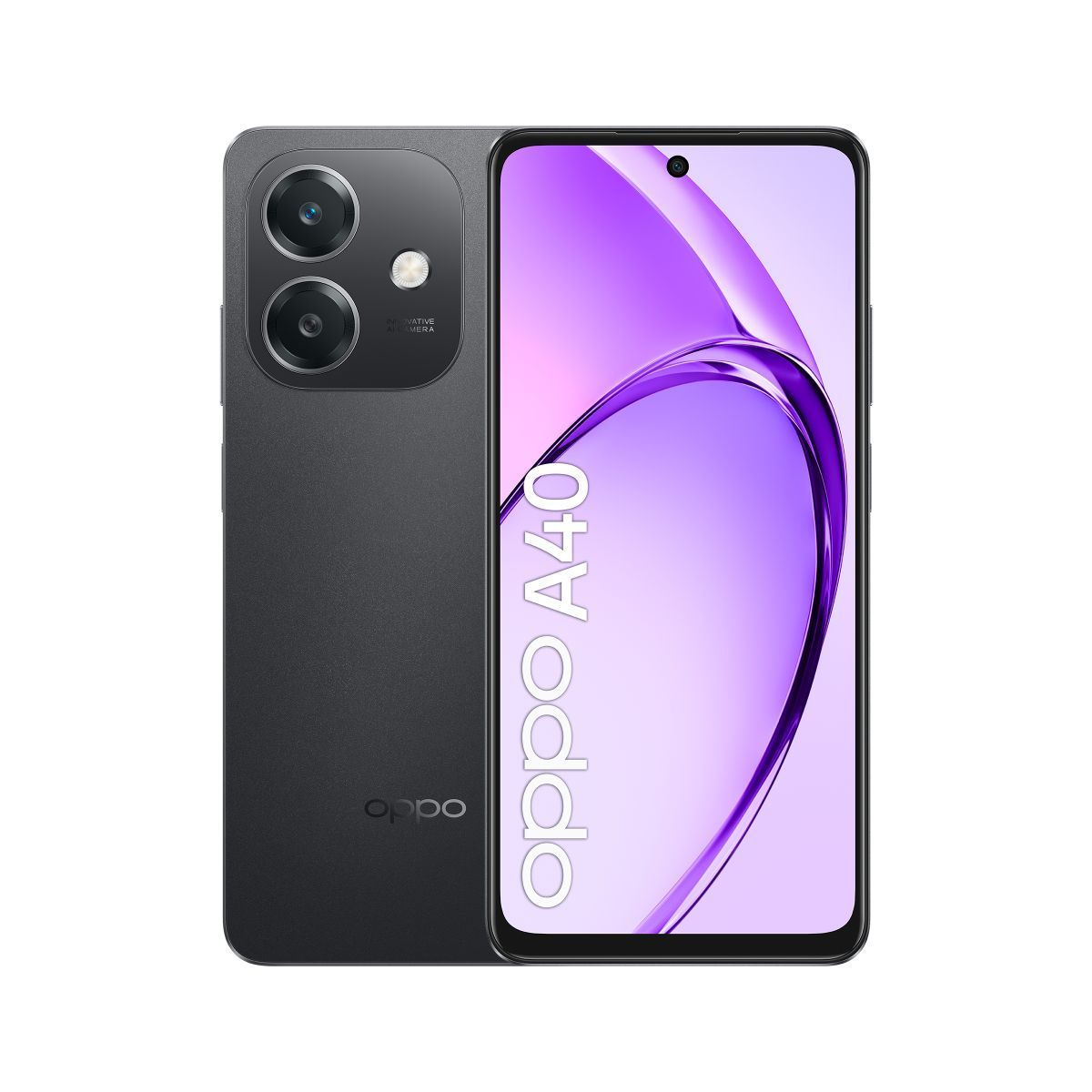 OPPO A40 Smartphone, Fotocamera AI 50MP, Selfie 5MP, Display 6.67 90HZ LCD HD+, 5100mAh, RAM 12 GB (6+6) + ROM 128GB, IP54, [Versione Italia], Sparkle Black [110010347163]