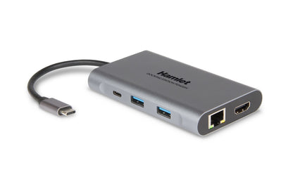 Hamlet HDKC-PD400H replicatore di porte e docking station per notebook Cablato USB 3.2 Gen 1 (3.1 Gen 1) Type-C Grigio [HDKC-PD400H]