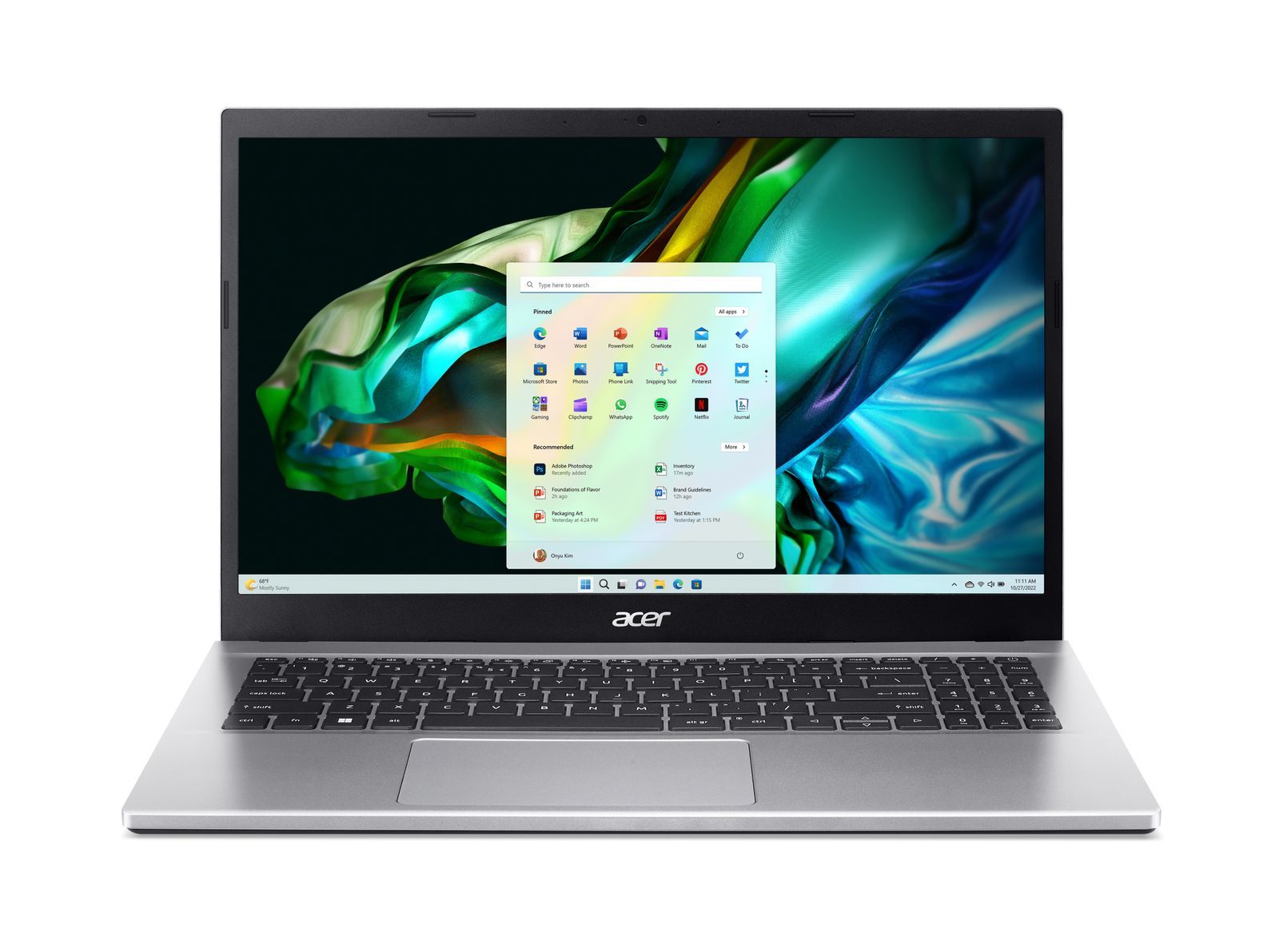 Acer Aspire 3 A315-44P-R03U AMD Ryzen 7 5700U Computer portatile 39,6 cm (15.6") Full HD 32 GB DDR4-SDRAM 1 TB SSD Wi-Fi 6 (802.11ax) Windows 11 Home Argento [NX.KSJET.00P]
