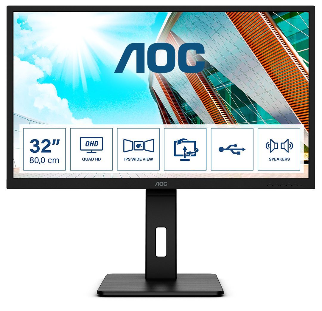 AOC P2 Q32P2 Monitor PC 80 cm (31.5") 2560 x 1440 Pixel 2K Ultra HD LED Nero [Q32P2]