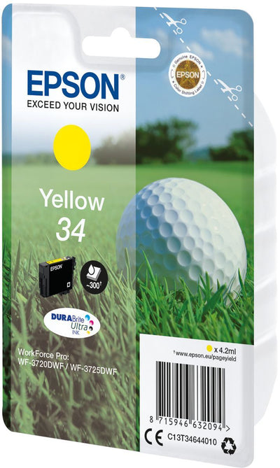 Epson Golf ball Singlepack Yellow 34 DURABrite Ultra Ink [C13T34644010]