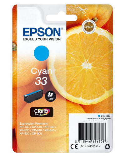 Epson Oranges Inchiostro ciano singolo Claria Premium Arance 33 [C13T33424012]