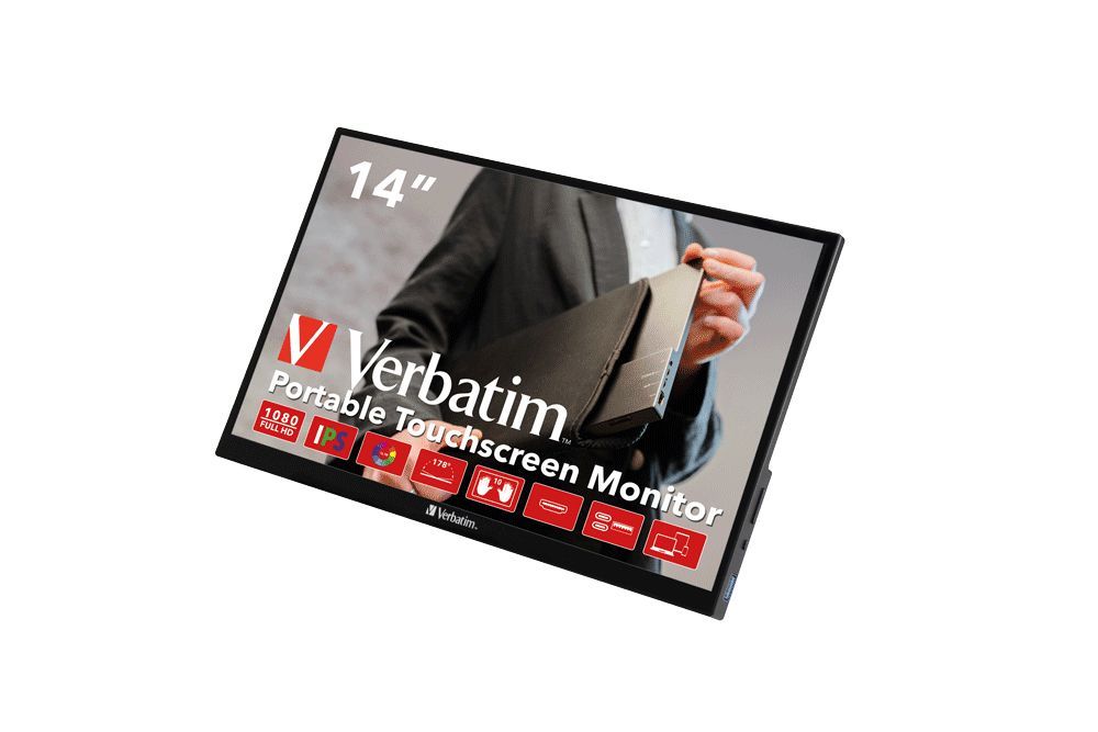 Verbatim 49591 Monitor PC 35,6 cm (14") 1920 x 1080 Pixel Full HD LCD Touch screen Nero [49591]