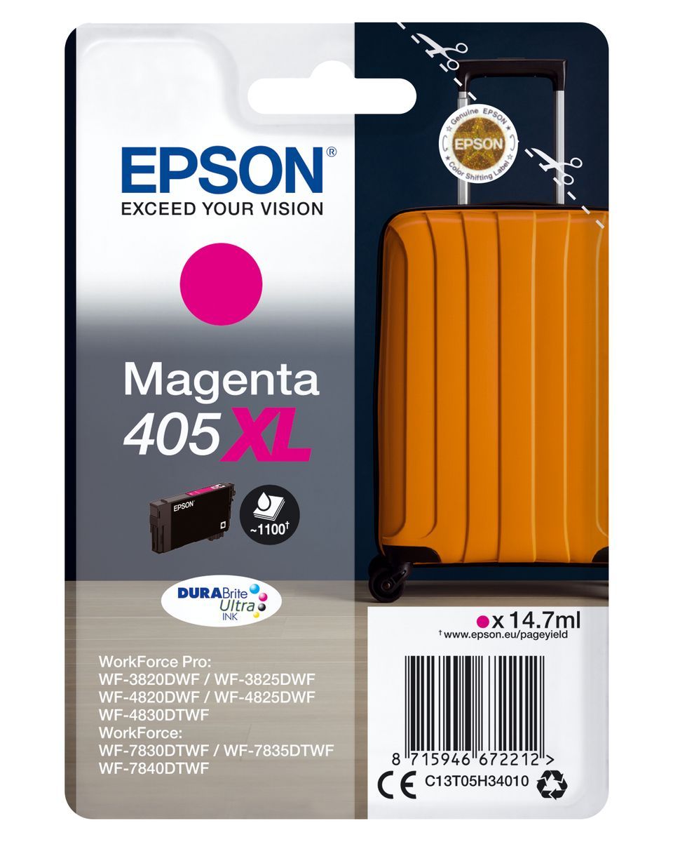 Epson Singlepack Magenta 405XL DURABrite Ultra Ink [C13T05H34010]