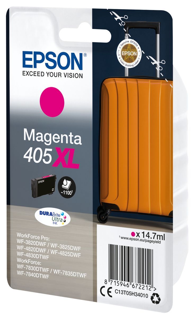 Epson Singlepack Magenta 405XL DURABrite Ultra Ink [C13T05H34010]