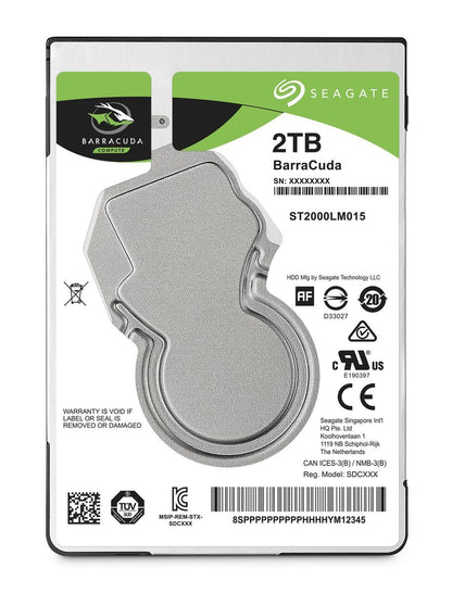 Seagate Barracuda 2.5" disco rigido interno 2 TB 5400 Giri/min 128 MB 2.5" Serial ATA III [ST2000LM015]