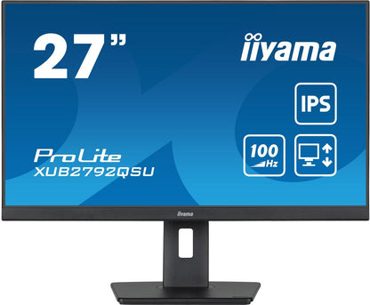 iiyama ProLite XUB2792QSU-B6 Monitor PC 68,6 cm (27") 2560 x 1440 Pixel Full HD LED Nero [XUB2792QSU-B6]