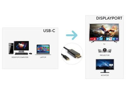 Hamlet XVAUC-DP4K20 cavo e adattatore video 2 m USB tipo-C DisplayPort Nero [XVAUC-DP4K20]