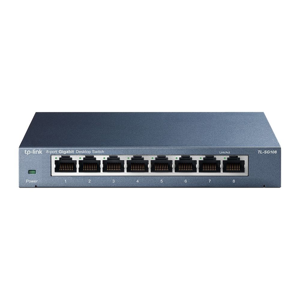 TP-Link TL-SG108 switch di rete Non gestito L2 Gigabit Ethernet (10/100/1000) Nero [TL-SG108]