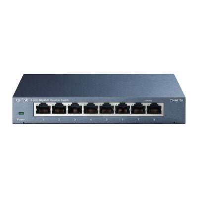 TP-Link TL-SG108 switch di rete Non gestito L2 Gigabit Ethernet (10/100/1000) Nero [TL-SG108]