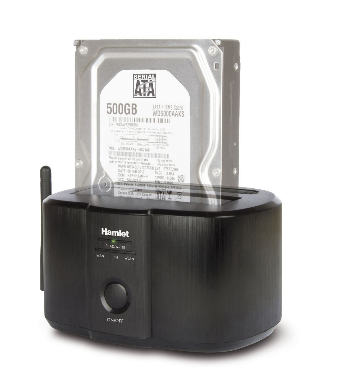 Hamlet Wi-Fi Docking Station per hard disk sata da 2,5'' o 3,5'' [HXDDWIFI]