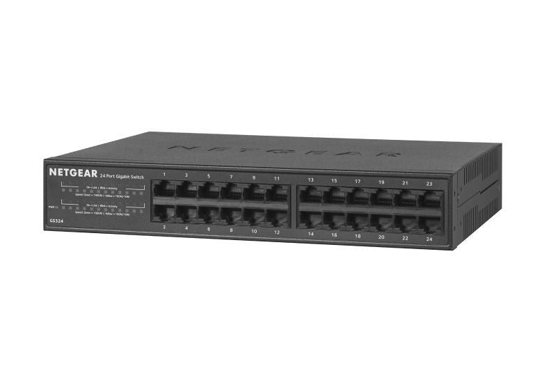 NETGEAR GS324 Non gestito Gigabit Ethernet (10/100/1000) Nero [GS324-200EUS]