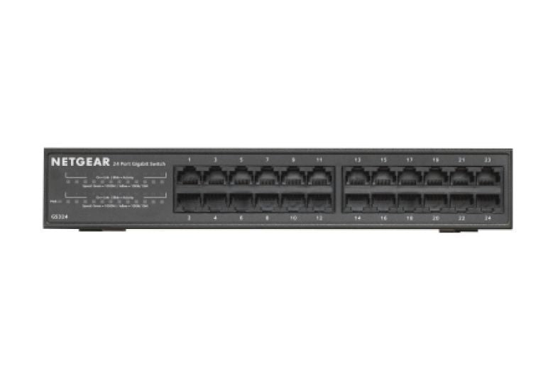 NETGEAR GS324 Non gestito Gigabit Ethernet (10/100/1000) Nero [GS324-200EUS]