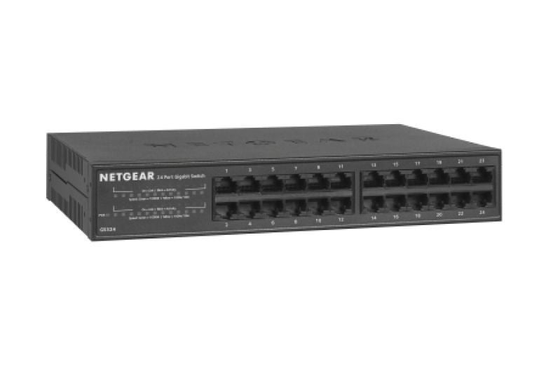 NETGEAR GS324 Non gestito Gigabit Ethernet (10/100/1000) Nero [GS324-200EUS]